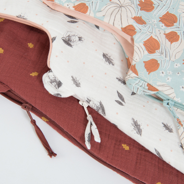 Gigoteuse hiver 0-6 mois après la pluie - fleurie bleue Moulin roty