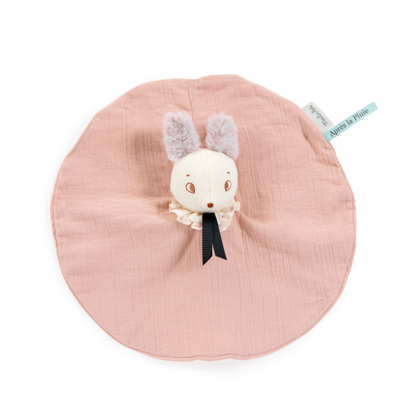 Doudou lange après la pluie - souris rose Moulin roty