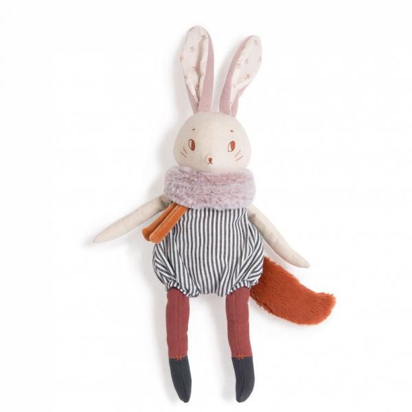 Peluche après la pluie - grand lapin plume Moulin roty