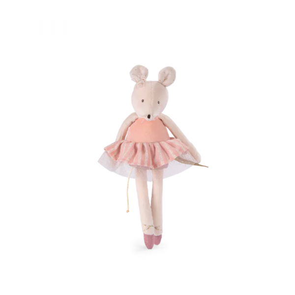 Petite peluche la petite école de danse - souris rose Moulin roty