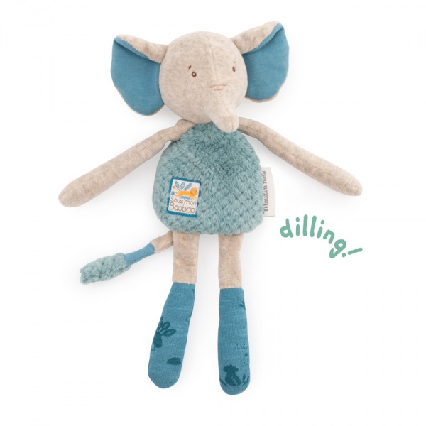 Peluche hochet sous mon baobab - eléphant Moulin roty