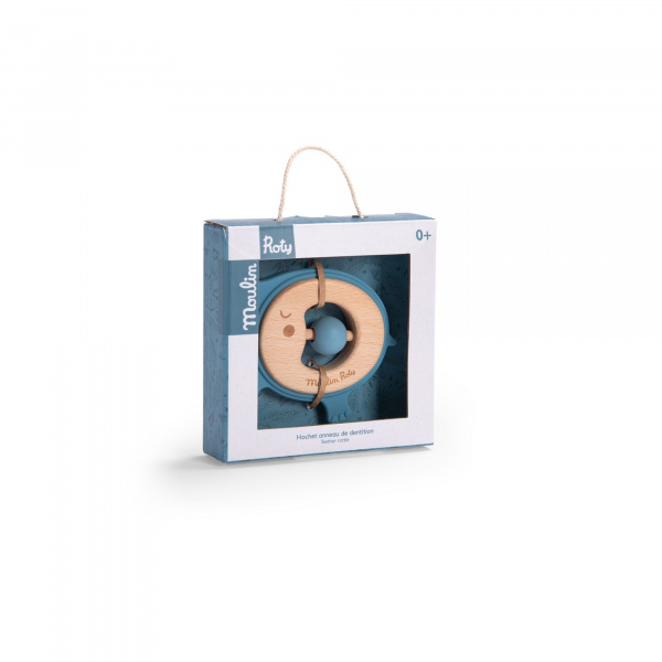 Hochet en bois et silicone sous mon baobab - eléphant Moulin roty