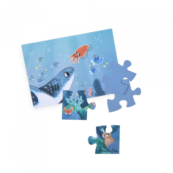 Puzzle phosphorescent les aventures de paulie - sous la mer 24 pièces Moulin roty
