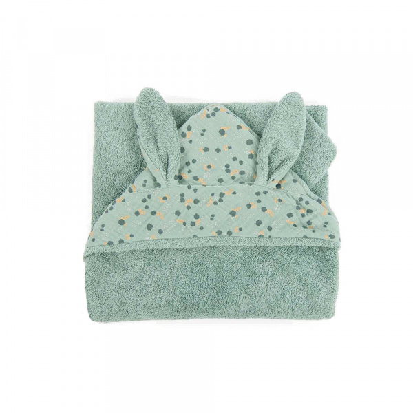 Cape de bain trois petits lapins - sauge Moulin roty
