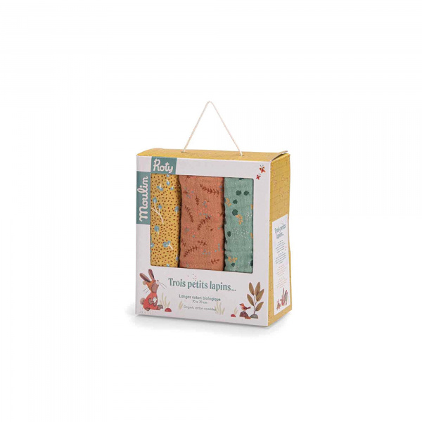 Set de 3 langes imprimés - la petite école de danse Moulin roty