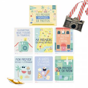 Livret de 6 cartes étapes détachables mes premiers voyages en photos Milestone