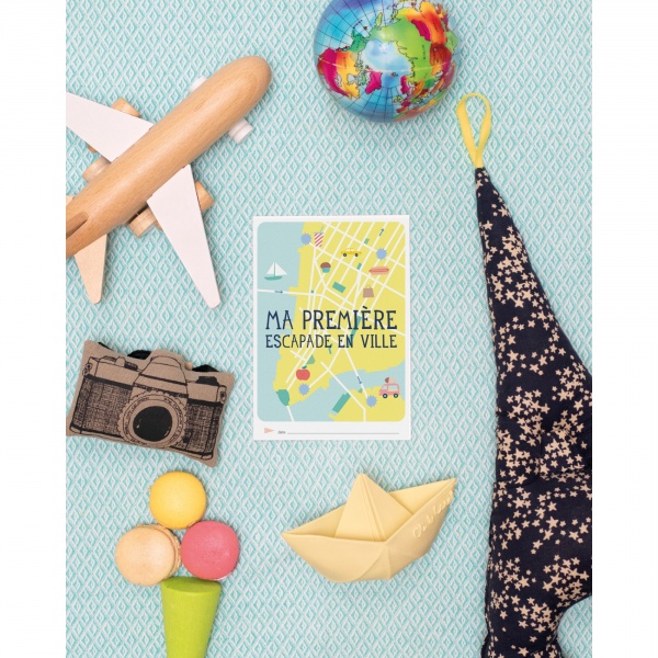 Livret de 6 cartes étapes détachables mes premiers voyages en photos Milestone