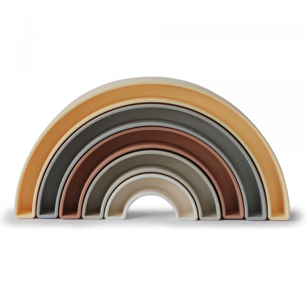 Tour à empiler arc-en-ciel - sol Mushie