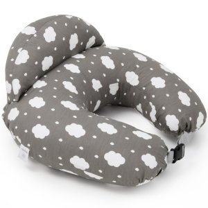 Coussin d'allaitement ergonomique avec ceinture réglable gris Momcozy