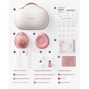 Tire-lait électrique portable air 1 double mains libres ultra-fin connecté Momcozy