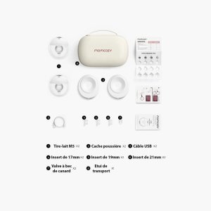Tire-lait électrique portable m5 double mains libres grey Momcozy