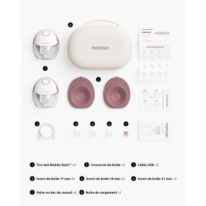 Tire-lait électrique portable m6 double mains libres mobile style Momcozy