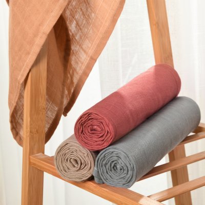 Lot de 4 langes bébé en mousseline de bambou 120x120 cm uni