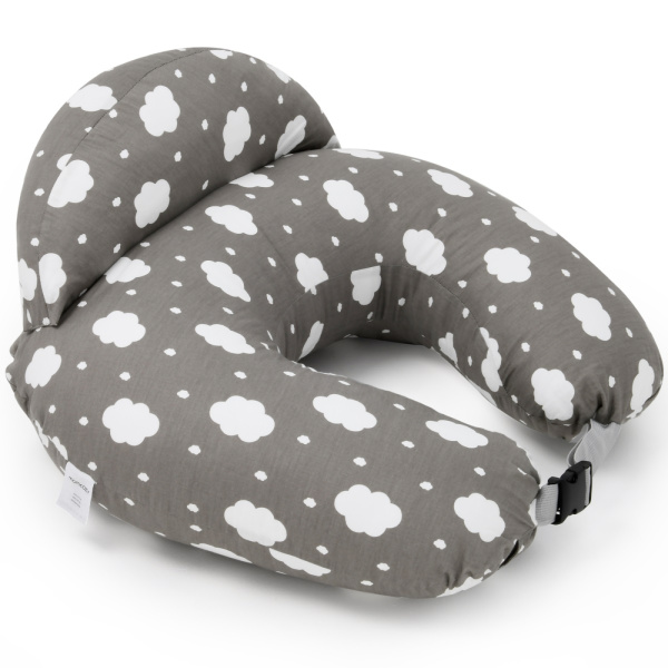 Coussin d'allaitement ergonomique avec ceinture réglable gris Momcozy