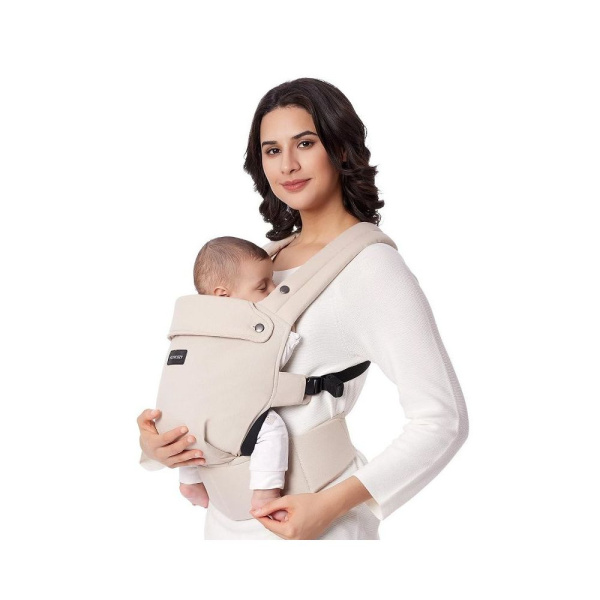Porte bébé physiologique coton khaki Momcozy