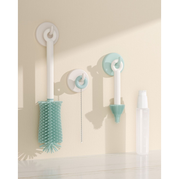 Set de brosses de nettoyage pour biberons avec égouttoir de voyage Momcozy