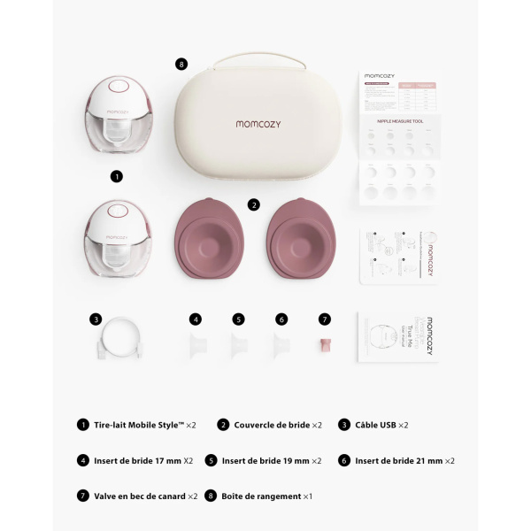 Tire-lait électrique portable m6 double mains libres mobile style Momcozy