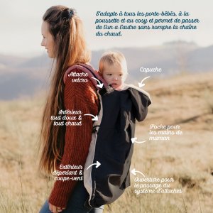 Couverture de portage 3 en 1 v3 noire Neobulle