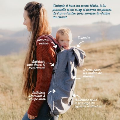 Couverture de portage 3 en 1 v2 grise