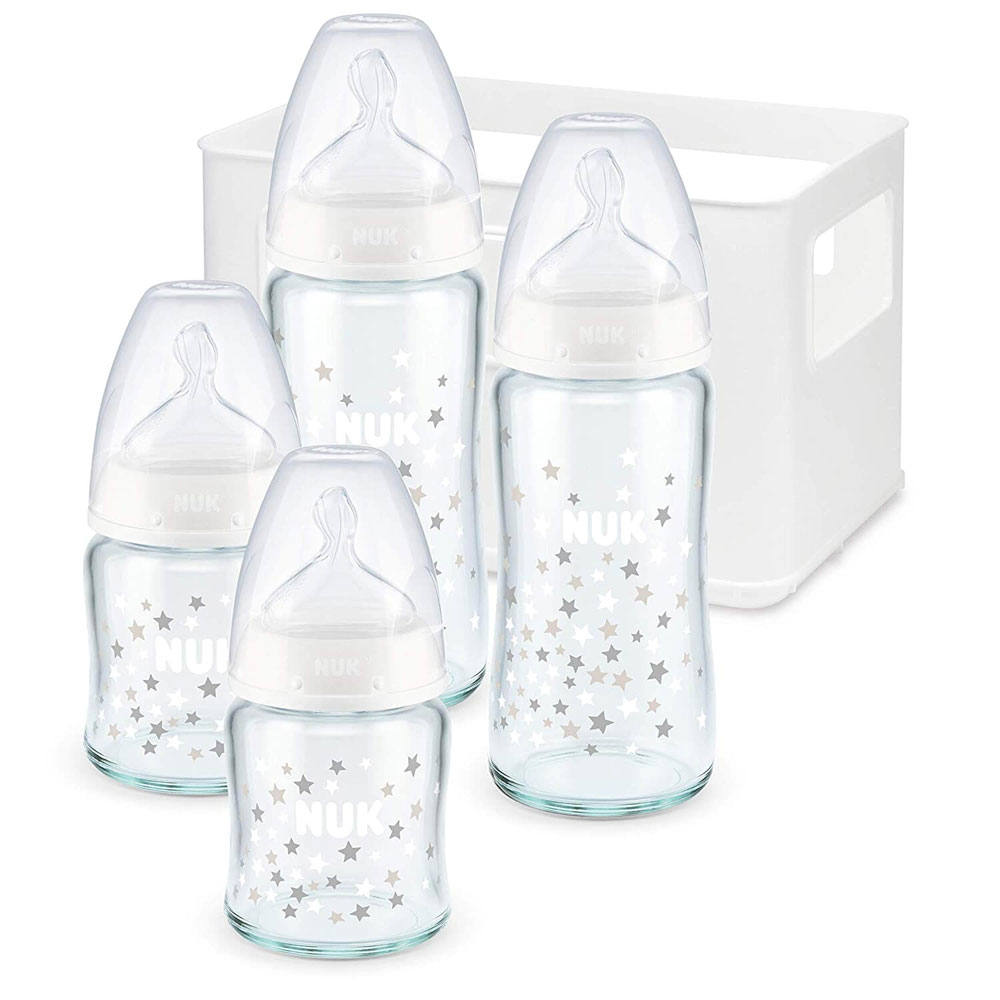 Lot de 4 biberons first choice+ verre avec casier de Nuk sur allobébé