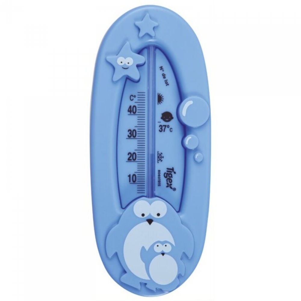 Thermomètre de bain bleu/corail de Tigex sur allobébé