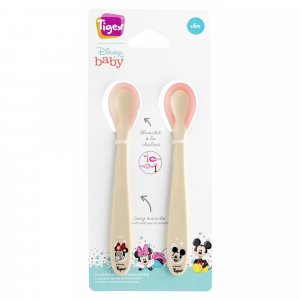 Lot de 2 cuillères thermosensibles mickey minnie Tigex