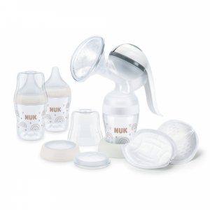 Coffret tire lait manuel perfect match + 3 biberons 150 ml + coussinets d'allaitement Nuk