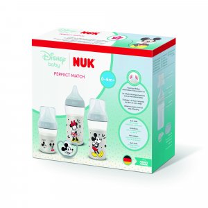 Coffret perfect match mickey pp - 1 biberon 150ml s + 2 biberons 26ml m + 1 sucette 0-6 mois Nuk