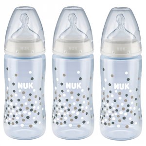 Lot de 3 biberons first choice+ temperature control 300ml blanc