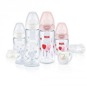 Coffret first choice+ temperature control 4 biberons + 1 goupillon + 1 sucette fille