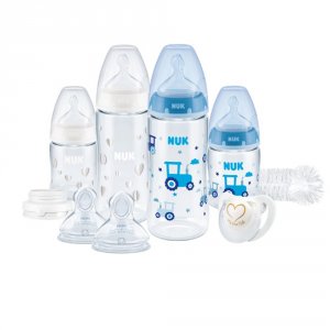 Coffret first choice+ temperature control 4 biberons+1goupillon+1sucette garçon