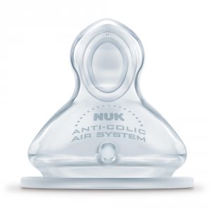 Lot de 2 tétines silicone first choice+ air control taille 1 eau lait Nuk