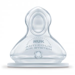 Lot de 2 tétines silicone first choice+ air control taille 1 liquide épais Nuk