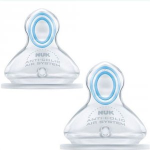 Lot de 2 tétines silicone first choice+ air control taille 2 lait Nuk