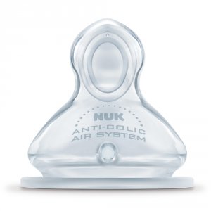 Lot de 2 tétines silicone first choice+ air control taille 2 lait Nuk