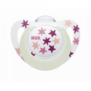 Lot 2 sucettes starlight nuit 6-18m fille Nuk