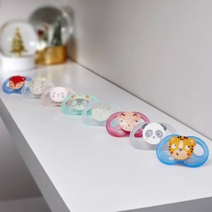 Lot de 2 sucettes soft touch 0-6 m ourson et chat Tigex