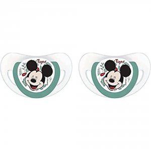 2 sucettes physiologiques silicone +18 m mickey Tigex