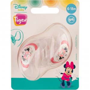 2 sucettes physiologiques silicone +6m minnie Tigex
