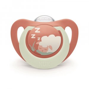 Lot de 2 sucettes nuit phosphorescentes first choice 18-36 mois lapin/mouton Nuk