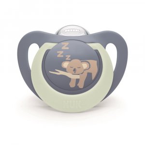 Lot de 2 sucettes nuit phosphorescentes first choice 18-36 mois hippo/koala Nuk