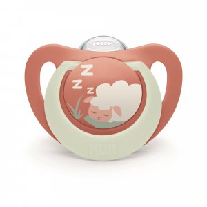 Lot de 2 sucettes nuit phosphorescentes first choice 6-18 mois lapin/mouton Nuk