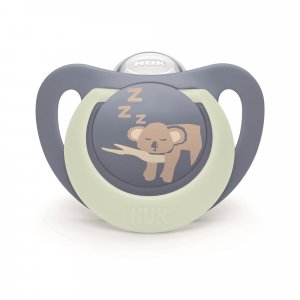 2 sucettes first choice nuit 6-18m hippo/koala Nuk