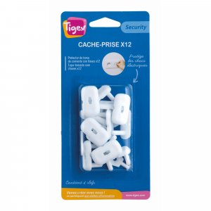 Lot de 12 cache prises avec clefs Tigex