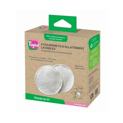Lot de 6 coussinets allaitement lavables en viscose bambou
