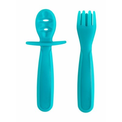 Lot de 2 couverts d'apprentissage bleu