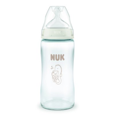 Biberon first choice+ verre 240 ml silicone 3m+ m hippocampe