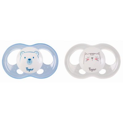 Lot de 2 sucettes soft touch 6-18 m ourson et chat