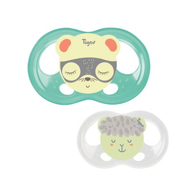 Lot de 2 sucettes soft touch nuit 18-36 m