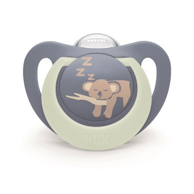 Lot de 2 sucettes nuit phosphorescentes first choice 18-36 mois hippo/koala